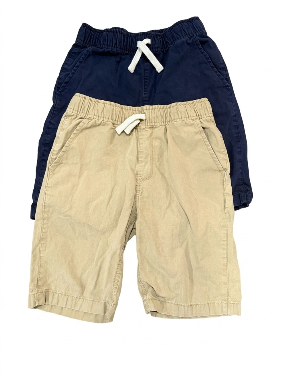 THE CHILDREN'S PLACE Boys Chino Shorts Set Of 2 (Navy & Khaki), Size 10